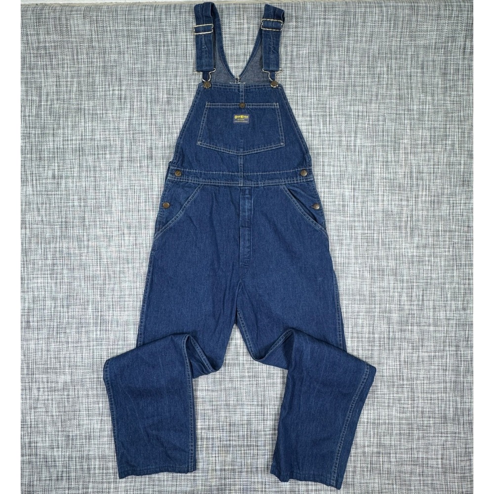 OshKosh B'Gosh Men's Denim Bib Overalls Carpenter Made in USA Size 30x35